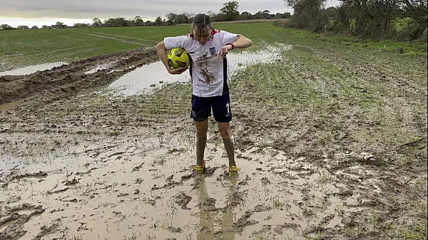 Muddy Football Practise then threw off my shorts and knickers (WAM)