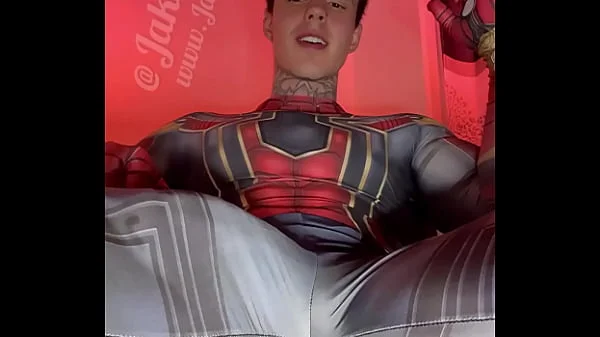 Jakipz Strokes His Massive Cock In Super Hero Costumes Before Shooting A Huge Load