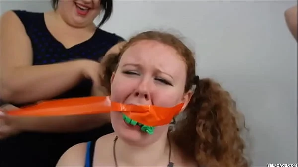 Slutty Whore Turned Gagged Slave By Three Lesbian Women Who Loves Gagging Girls!