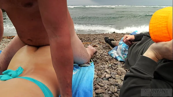 Stranger Puts Oil on me and Gives a Quick Fuck on Public Beach - XSanyAny