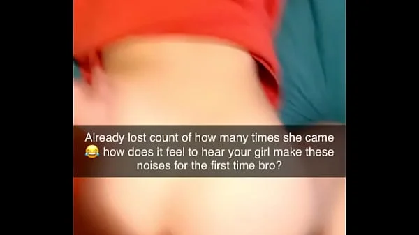 Rough Cuckhold Snapchat sent to cuck while his gf cums on cock many times