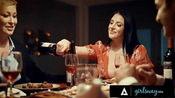 GIRLSWAY - Lonely Woman Cheats On Her Husband With His Boss' Wife Angela White During Couple Dinner