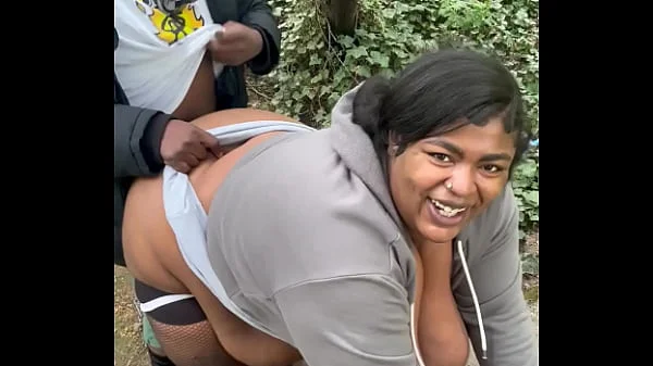 Sexy bbw getting fucked on top of a train tunnel