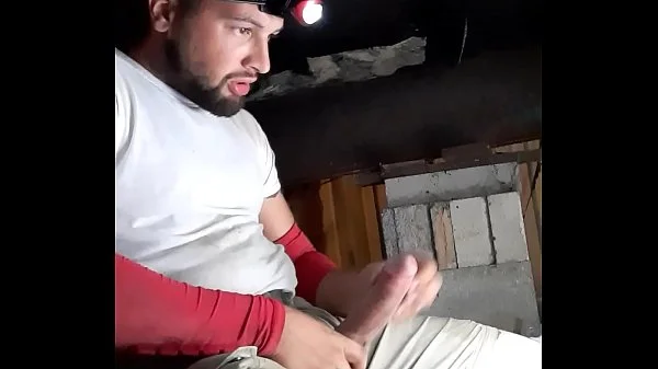 Huge cumshot long fat dick at work