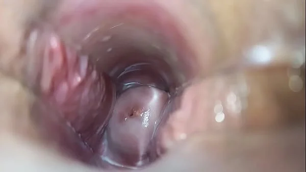 Orgasm inside the vagina close-up