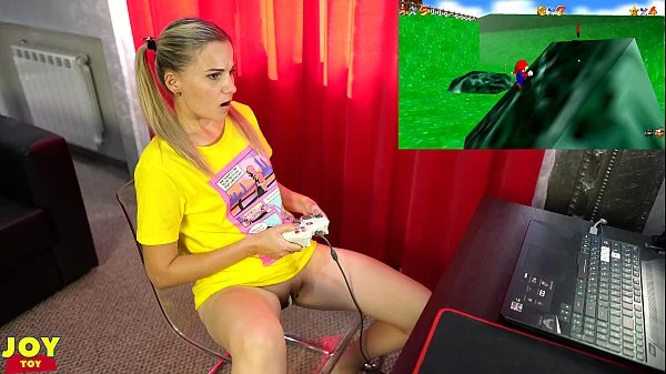 Letsplay Retro Game With Remote Vibrator in My Pussy - OrgasMario By Letty Black