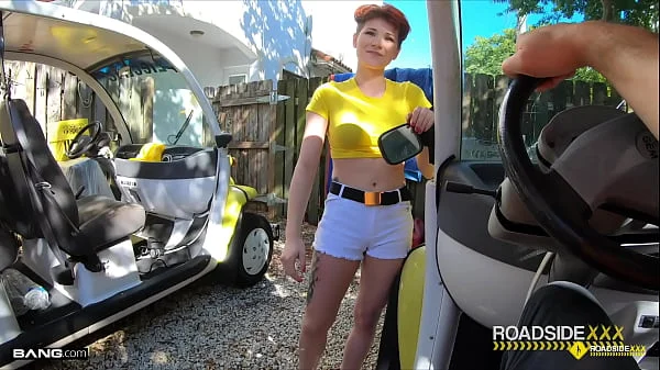 Roadside - Short Haired Redhead Gets Fucked By Mechanic's Big Cock