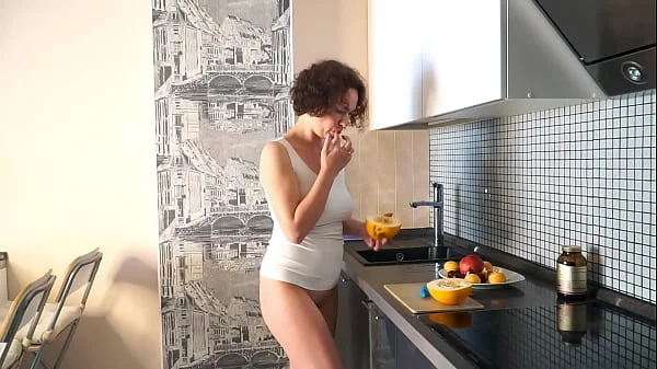 Hot Horny MILF takes a bath and does housework with a naked cunt!