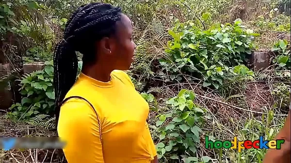 Nature fuck: Beautiful ebony fucked in the farm.