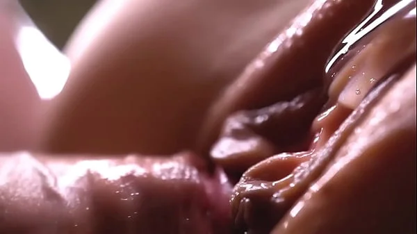 Filled the pussy with sperm and fucked her. close up cumshot