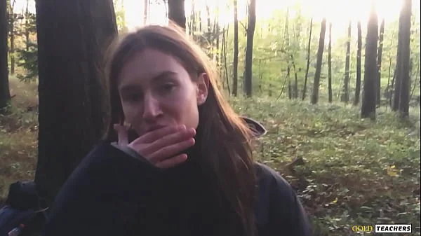 Young shy Russian girl gives a blowjob in a German forest and swallow sperm in POV  (first homemade porn from family archive). #amateur #homemade #skinny #russiangirl #bj #blowjob #cum #cuminmouth #swallow