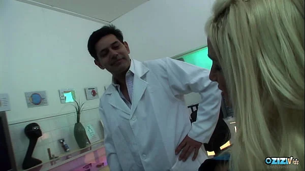 Horny doctor gets to fuck two naughty sluts at once