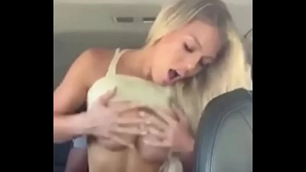 Hot blonde fucking in backseat