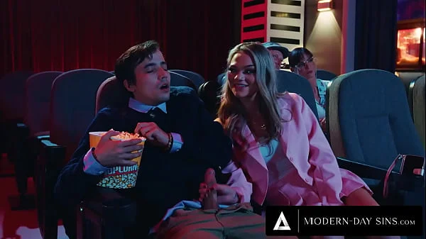 MODERN-DAY SINS - Pervy Teens Have PUBLIC SEX In Movie Theatre And GET CAUGHT! With Athena Faris